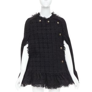 Msgm Tweed Cape Coat